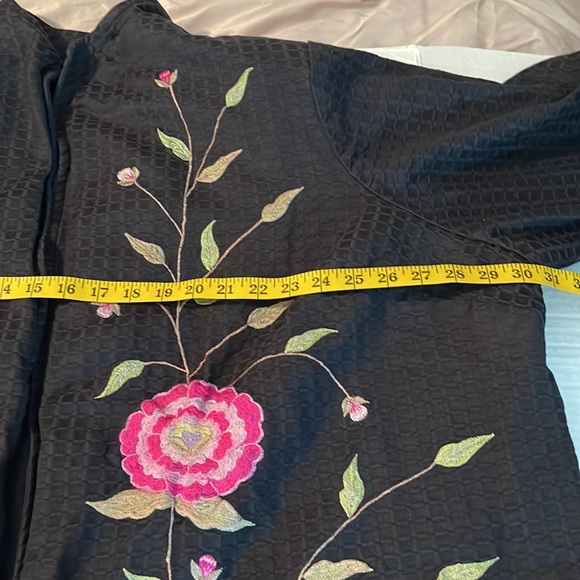 June 3♻️Maggie Barnes Black Pink Green Purple Floral Blazer Suit Jacket size 4x - Picture 16 of 17